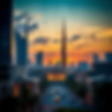 Sunset Over Dubai's Iconic Historical Landmarks Breathtaking sunset over Dubai's historical landmarks