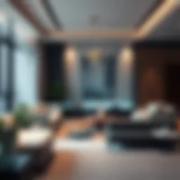 Stylish living room setup showcasing modern furniture and decor