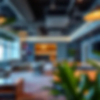 Amenities That Enhance Productivity at Indigo Office Amenities offered at the Indigo Office including a lounge area and conference rooms