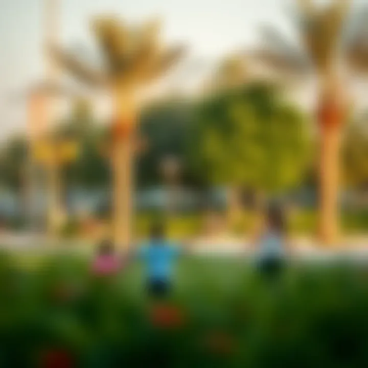 Community Park in International City Community park in International City with families enjoying outdoor activities