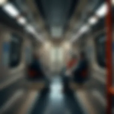 Passengers Enjoying Seamless Travel Passengers experiencing seamless travel in a sleek metro cabin