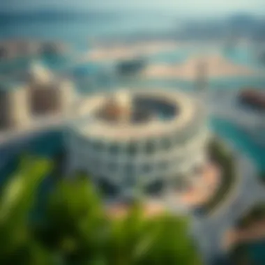 Aerial View of جمیرا الدائریة Aerial view of جمیرا الدائریة showcasing its unique circular architecture