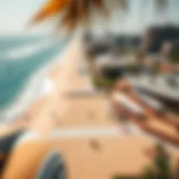 Aerial view of Kite Beach showcasing pristine sands and vibrant beachgoers