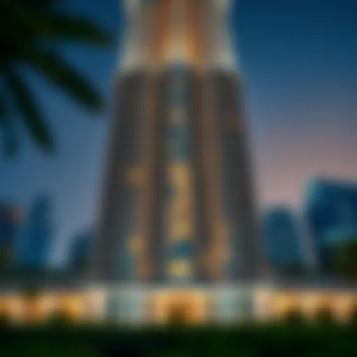 Architectural Marvel of Lake Terrace Tower Captivating view of Lake Terrace Tower showcasing its unique architectural features