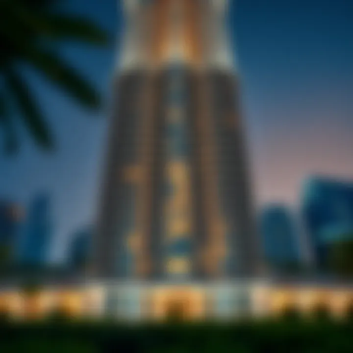 Architectural Marvel of Lake Terrace Tower Captivating view of Lake Terrace Tower showcasing its unique architectural features