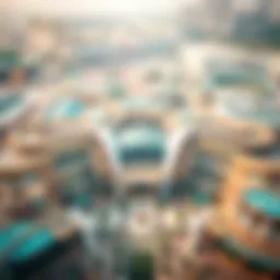 Aerial view of the largest mall in the Middle East showcasing its expansive structure