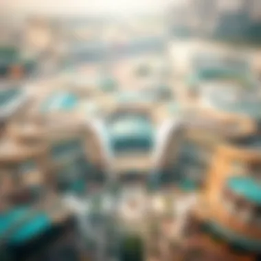 Aerial View of Architectural Grandeur Aerial view of the largest mall in the Middle East showcasing its expansive structure