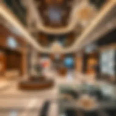 Luxurious interior of Marina Mall Carrefour highlighting designer boutiques.