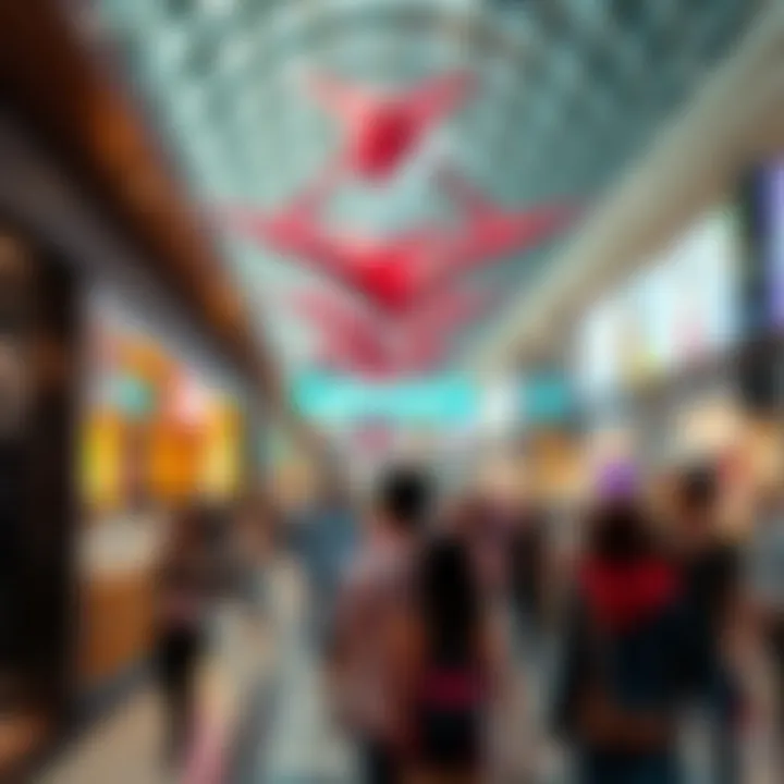 Vibrant shopping atmosphere at Marina Mall Carrefour with shoppers enjoying their experience.