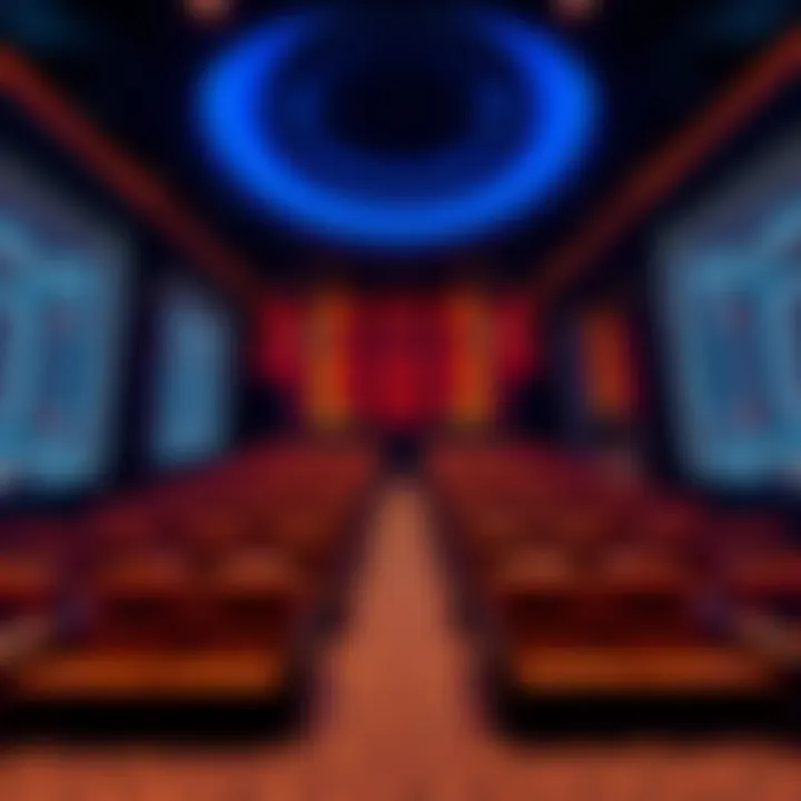 Interior design of the cinema highlighting luxurious seating arrangements