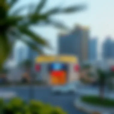 Urban Integration of Mirage City Cinema Surrounding area of Mirage City Cinema illustrating its integration into urban landscape