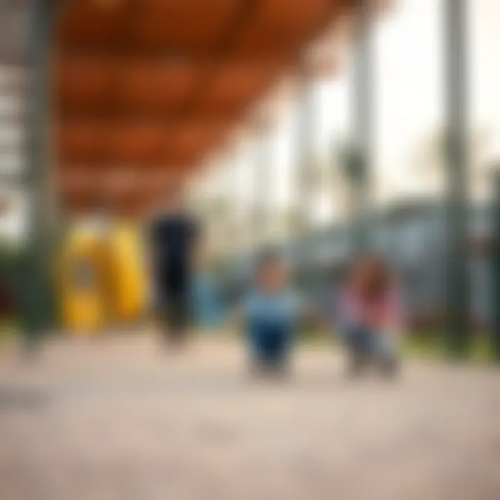 Enjoying Family Time in Community Park Family enjoying recreational facilities in a Modon community park