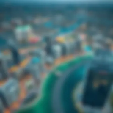 Aerial view of Business Bay highlighting its strategic location