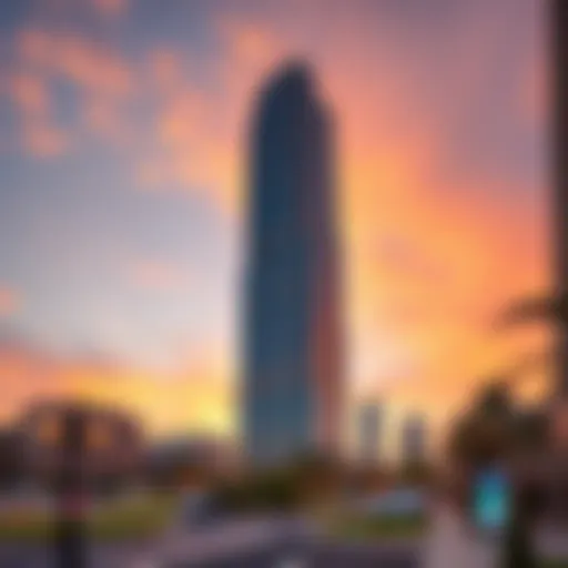 Stunning view of Moosa Tower at sunset