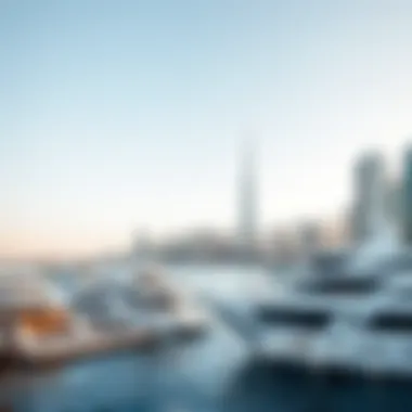 Serene Dubai Marina A serene view of the Dubai Marina with luxurious yachts and skyline