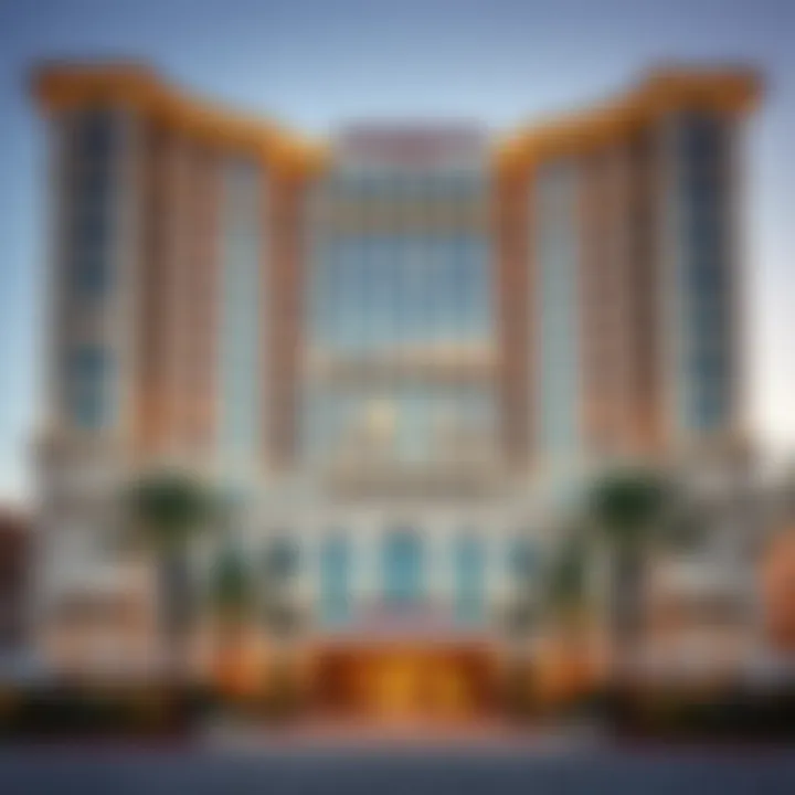 Architectural Brilliance of Paramount Hotel Luxurious facade of the Paramount Hotel and Residences