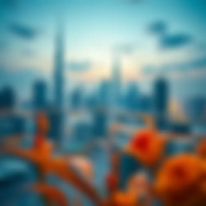 Stunning skyline view from a hotel apartment balcony