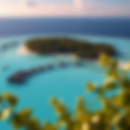 Stunning aerial view of a secluded private island with crystal clear waters