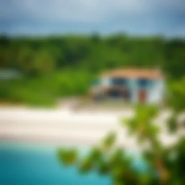 Beachfront Villa on a Private Island Luxurious beachfront villa on a private island surrounded by lush greenery