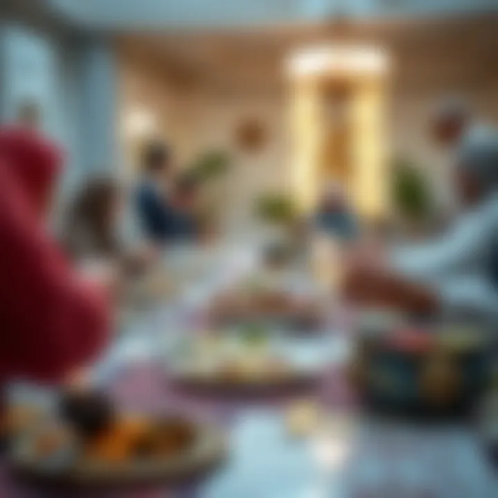 Iftar Feast in the UAE Traditional Iftar setting with Arabic dishes