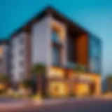 Contemporary Architecture in Dubai World City Modern apartment exterior in Dubai World City