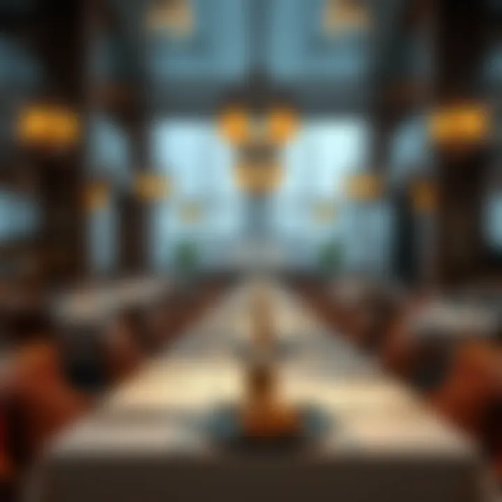 Savoring Saudi Atmosphere in Dubai Elegant dining setting in a Saudi restaurant in Dubai