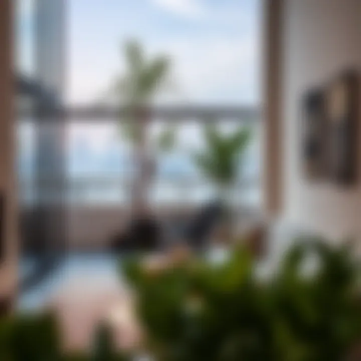 A cozy terrace view in a Karama studio