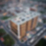 Aerial view of Al Ghanem Business Center showcasing its modern architecture