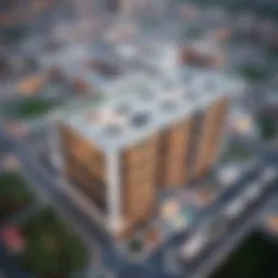 Aerial view of Al Ghanem Business Center showcasing its modern architecture