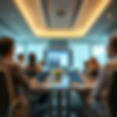 Conference Room in Use Business meeting taking place in a conference room at Al Ghanem Business Center