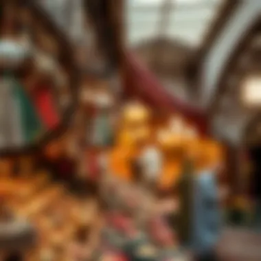 Cultural Richness: Traditional Crafts of Dubai Vibrant cultural market displaying traditional Arabian crafts