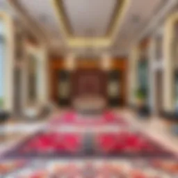 Luxurious carpet display in a high-end Dubai showroom