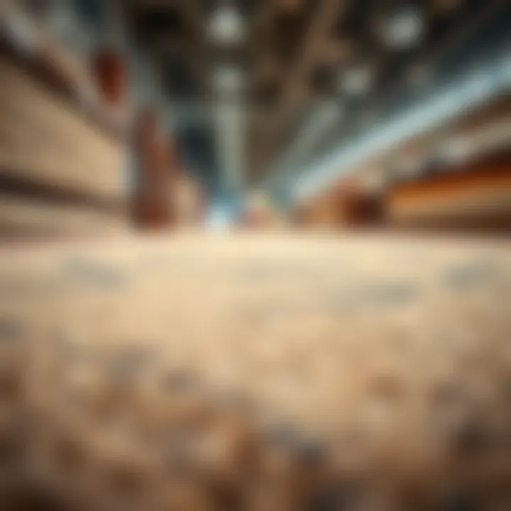 Variety of carpet materials displayed for selection