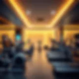 Interior view of a luxury gym with state-of-the-art equipment