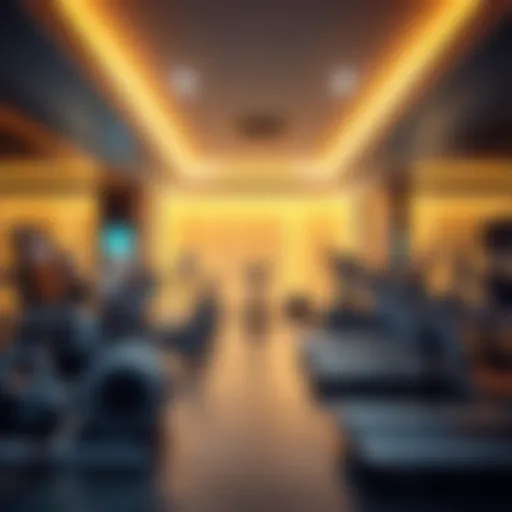Interior view of a luxury gym with state-of-the-art equipment