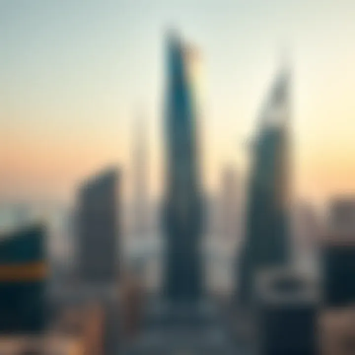 Binary Tower in Context of Dubai's Urban Development Urban landscape featuring the Binary Tower among other Dubai landmarks