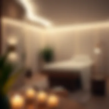 Creating a Peaceful Space for Healing Tranquil massage room with soft lighting