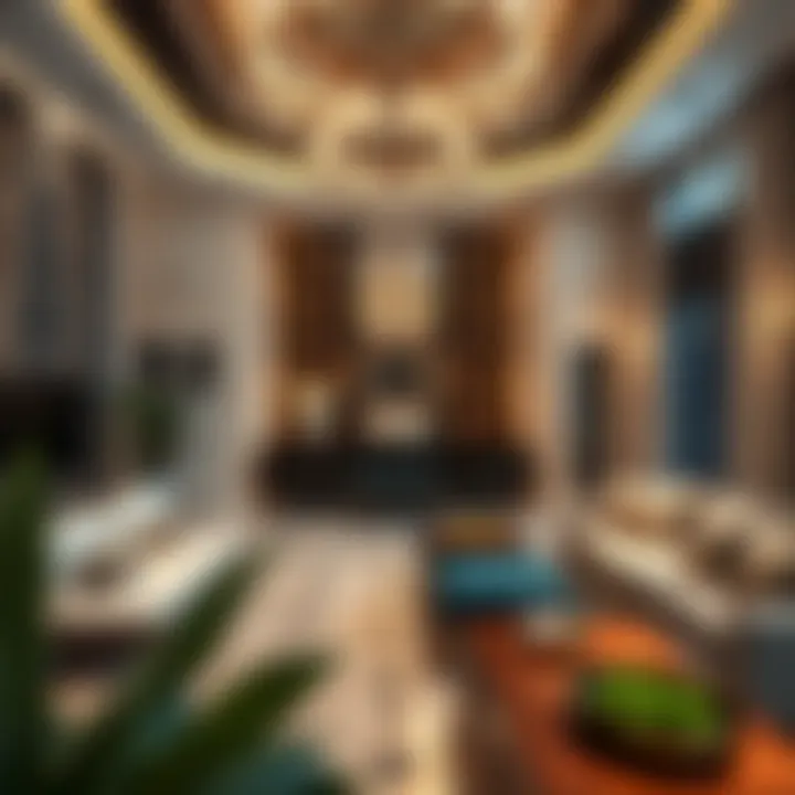 Luxury Living in Dubai Luxurious interior of a high-end Dubai residence showcasing opulence
