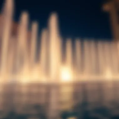 A close-up view of the fountain jets showcasing their intricate design.
