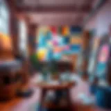 A vibrant art studio filled with colors and creativity