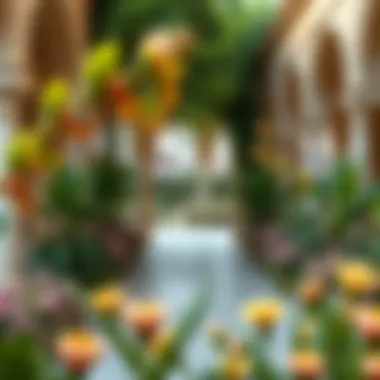 Architectural Elements Blending with Natural Flora Architectural elements blending with natural flora