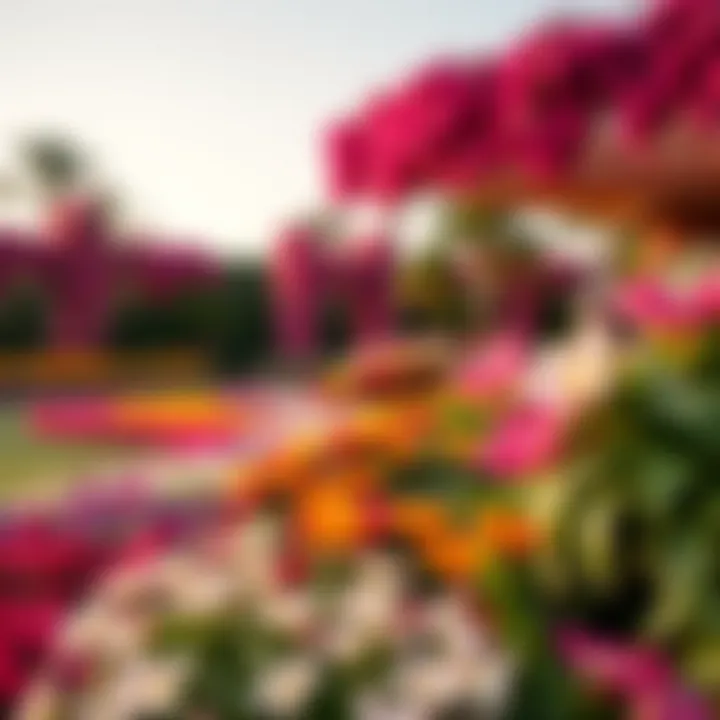 A Vibrant Floral Display in Dubai's Garden Vibrant floral display in Dubai's lush garden