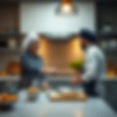 Culinary Entrepreneurs Collaboration in a Kitchen Culinary entrepreneurs collaborating in a kitchen