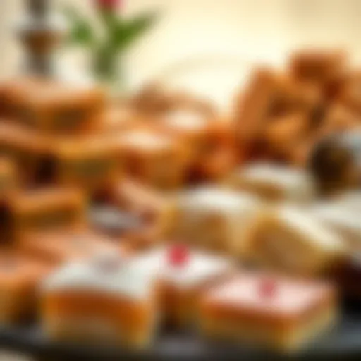 An assortment of traditional Lebanese sweets including Baklava and Maamoul.