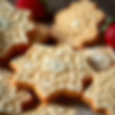 A close-up view of the intricate designs on Lebanese sugar cookies.