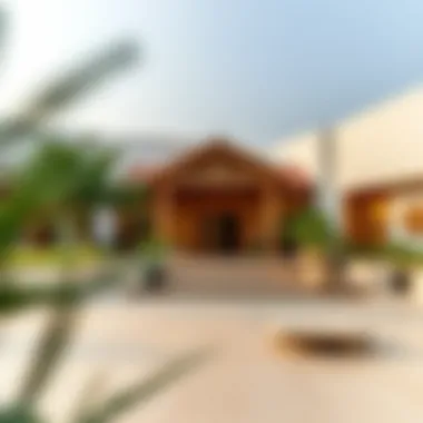 A tranquil cultural space featuring art installations and community events.