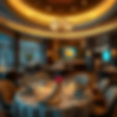 Elegant dining setup with ambient lighting in a Dubai restaurant