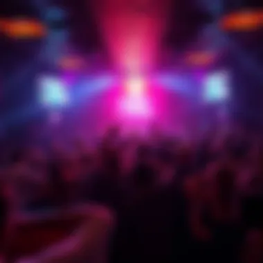 Energetic crowd dancing in a vibrant Dubai nightclub