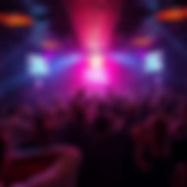 Energetic crowd dancing in a vibrant Dubai nightclub