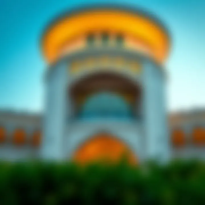 Architectural detail of one of the Nine Marvels, blending modernity and heritage